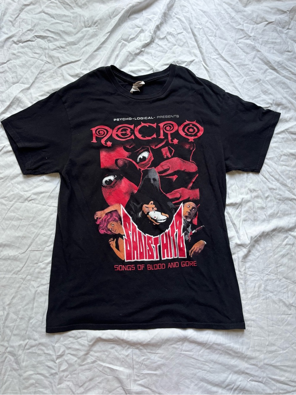 Delta Black Short-Sleeve Necro Graphic Tee with Red Print
